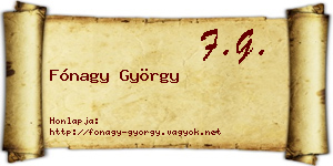 Fónagy György névjegykártya