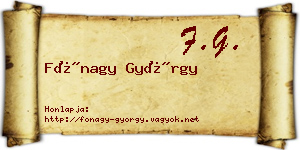 Fónagy György névjegykártya